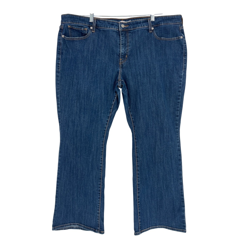 Levi's 415 Classic Bootcut Jeans Womens 24W Blue Dark Wash Stretch Denim Plus